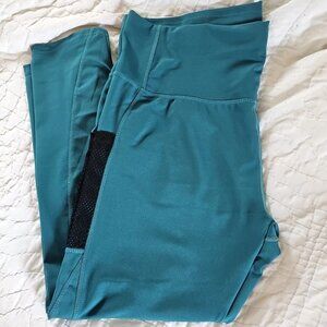 JGX Performance Tummy Control Teal-Turquoise Leggings W/Side Pockets- Size: 3X